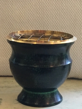 RÄUCHERSCHALE EMAILLE GROSS SMARAGD-GRÜN